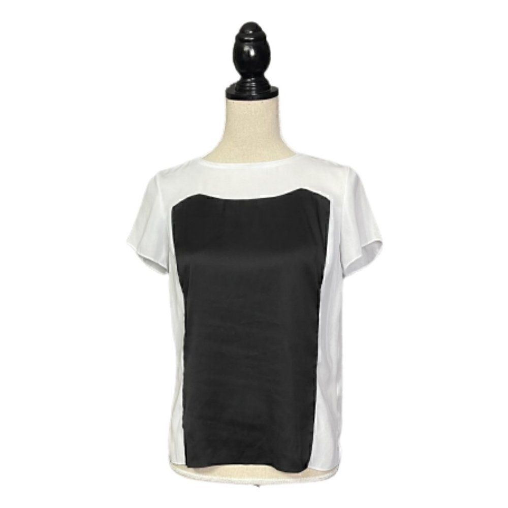 White House Black Market Colorblock Blouse Sz 0